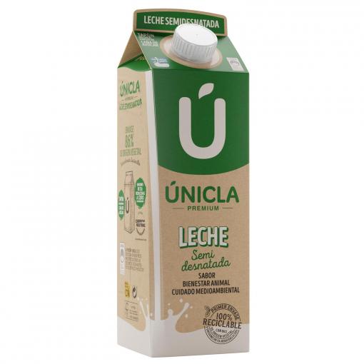 Leche semidesnatada Únicla Premium brik 1 l.