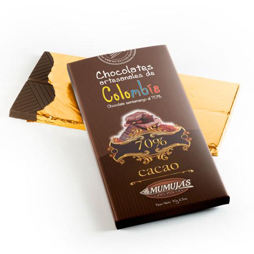 BARRAS DE CHOCOLATE ORGANICO 70% CACAO