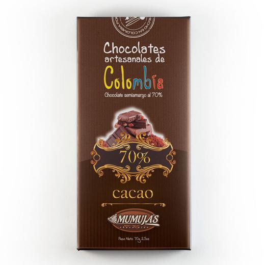 BARRAS DE CHOCOLATE ORGANICO 70% CACAO img1