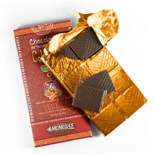BARRAS DE CHOCOLATE ORGANICO 53% CACAO CON FRUTOS img1