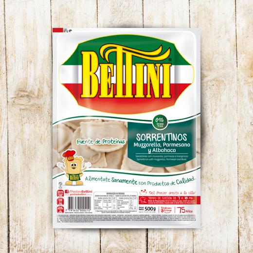 Sorrentinos con Muzzarella, Parmesano y Albahaca - Blister 500g - Bettini