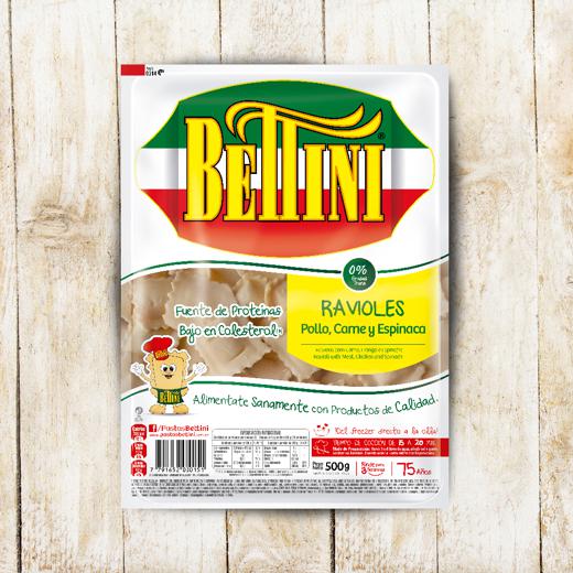 Ravioles con Pollo, Carne y Espinaca - Blister 500g - Bettini img0