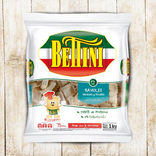 Ravioles con Verdura y Ricotta - Flow Pack 1kg - Bettini