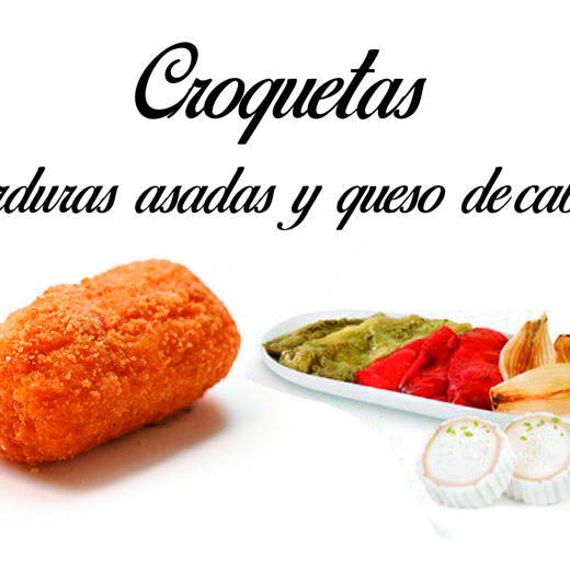 Croqueta verduras asadas y queso de cabra (Grilled vegetable and goat cheese croquette)