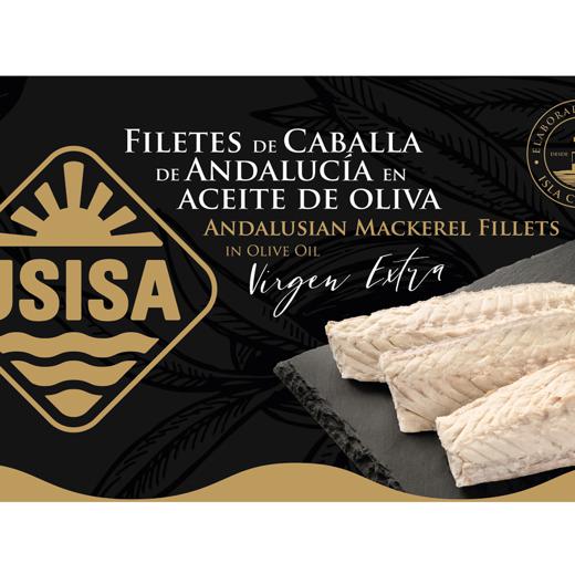 RR.125 Filetes de Caballa de Andalucia en aceite de oliva Virgen Extra USISA