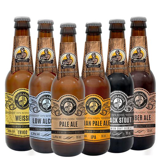 Cerveza Artesana Botularium Variada: 2 unidades de 6 cervezas distintas - 12x33cl