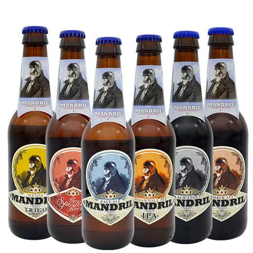 Cerveza Artesana Mandril Variada: 2 unidades de 6 cervezas distintas - 12x33cl