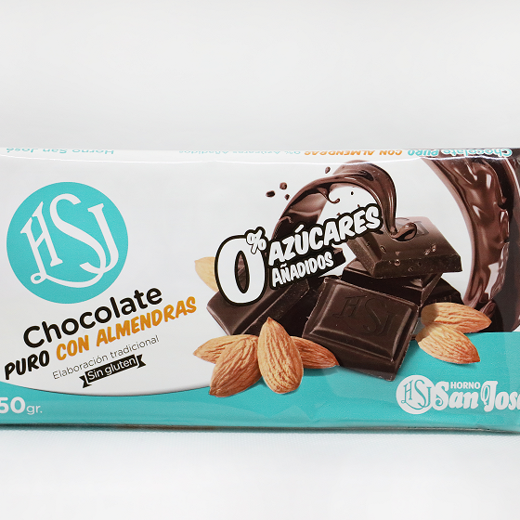 SUGAR FREE PURE CHOCOLATE WITH ALMONDS -  Bar 150 g