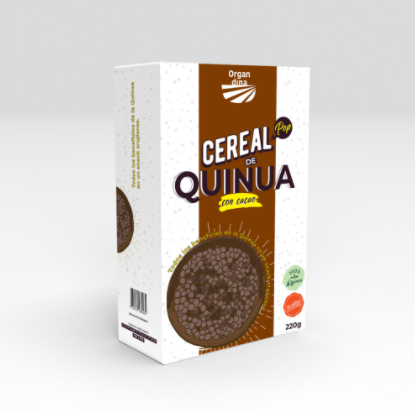 CEREAL ORGÁNICO DE QUINUA POP CON CACAO Y STEVIA x 350 GR