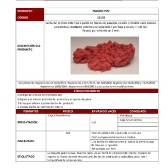 Recorte magro cerdo 3 mm