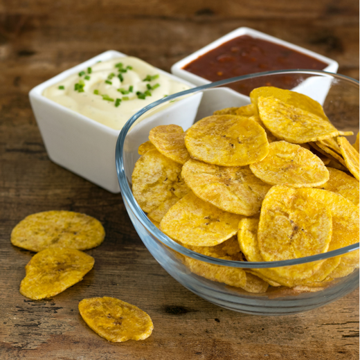 Snacks de plátano verde sabor BBQ (chips)