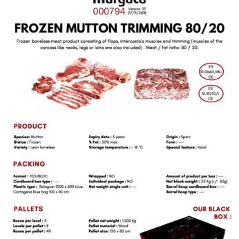 FROZEN MUTTON TRIMMINGS 80VL