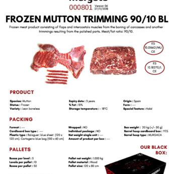 FROZEN MUTTON TRIMMINGS 90VL