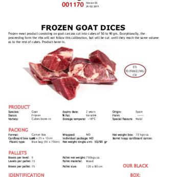 FROZEN GOAT CUBES 10KG