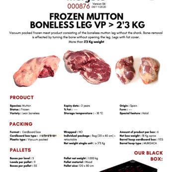 FROZEN MUTTON LEG BONELESS VP +2.3 img0