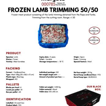 FROZEN LAMB TRIMMING 50/50