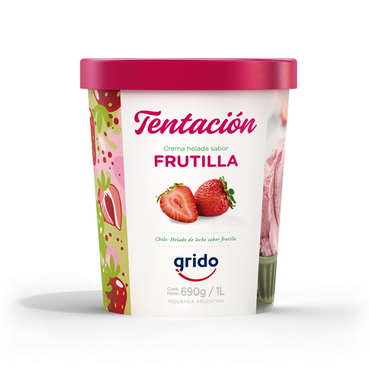 Pote de Helado 1 Litro sabor Frutilla img0