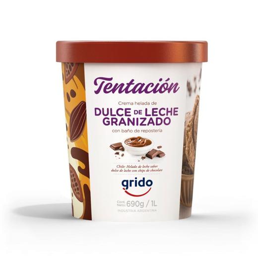 Pote de Helado 1 Litro sabor Dulce de Leche Granizado