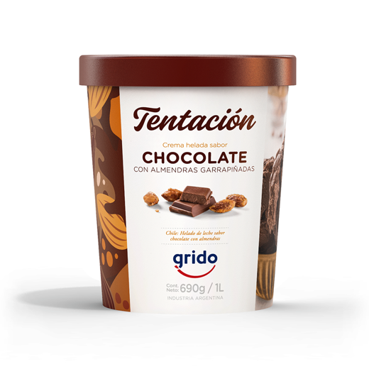 Pote de Helado 1 Litro sabor Chocolate con Almendras img0